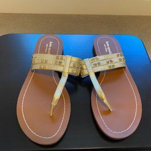 Gold Kate Spade Thong Sandals